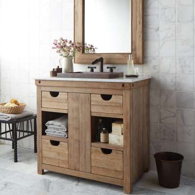 Guangzhou luxury solid wood bathroom vanity cabinet unit